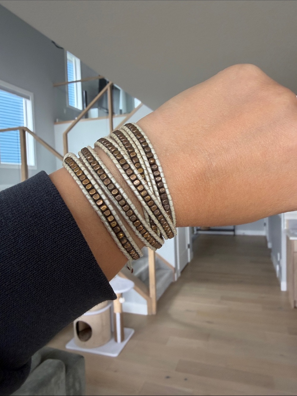 Boho Beaded Leather Wrap Bracelet